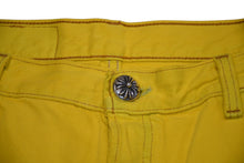 Load image into Gallery viewer, 新品未使用 デニムパンツ U VNTG JEAN BK 501 RED TAB セメタリークロスパッチ イエロー コットン レザー サイズ38 中古 4b012298