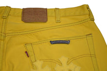Load image into Gallery viewer, 新品未使用 デニムパンツ U VNTG JEAN BK 501 RED TAB セメタリークロスパッチ イエロー コットン レザー サイズ38 中古 4b012298