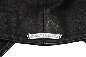 CHROME HEARTS クロムハーツ レザーベスト サイズM クロスボールボタン ブラック 美品 中古 4b012310