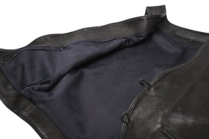 CHROME HEARTS クロムハーツ レザーベスト サイズM クロスボールボタン ブラック 美品 中古 4b012310
