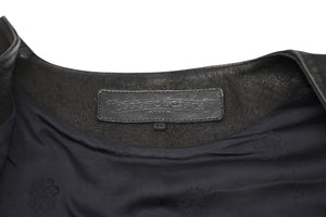 CHROME HEARTS クロムハーツ レザーベスト サイズM クロスボールボタン ブラック 美品 中古 4b012310