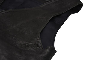CHROME HEARTS クロムハーツ レザーベスト サイズM クロスボールボタン ブラック 美品 中古 4b012310