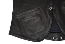 Load image into Gallery viewer, CHROME HEARTS クロムハーツ レザーベスト サイズM クロスボールボタン ブラック 美品 中古 4b012310