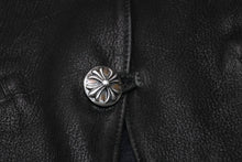 Load image into Gallery viewer, CHROME HEARTS クロムハーツ レザーベスト サイズM クロスボールボタン ブラック 美品 中古 4b012310