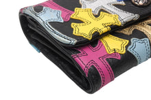 Load image into Gallery viewer, 新品未使用 オーダー品 CHROME HEARTS クロムハーツ 長財布 クロスボタン ジュディ マルチパッチ ブラック レザー 中古 4b012312