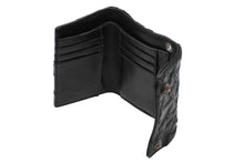 画像をギャラリービューアに読み込む, 新品未使用 CHROME HEARTS クロムハーツ ウェーブ ウォレット セメタリー 二つ折り財布 ブラック レザー シルバー金具 中古 4b012313