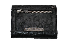 画像をギャラリービューアに読み込む, 新品未使用 CHROME HEARTS クロムハーツ ウェーブ ウォレット セメタリー 二つ折り財布 ブラック レザー シルバー金具 中古 4b012313