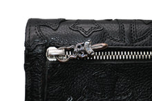 画像をギャラリービューアに読み込む, 新品未使用 CHROME HEARTS クロムハーツ ウェーブ ウォレット セメタリー 二つ折り財布 ブラック レザー シルバー金具 中古 4b012313