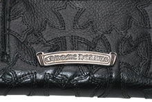 画像をギャラリービューアに読み込む, 新品未使用 CHROME HEARTS クロムハーツ ウェーブ ウォレット セメタリー 二つ折り財布 ブラック レザー シルバー金具 中古 4b012313
