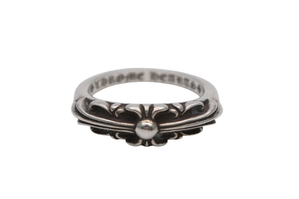極美品 CHROME HEARTS クロムハーツ ベイビークラシック フローラルクロスリング 指輪 重量約5.2g サイズ12.5号 シルバー925 中古 4b012318