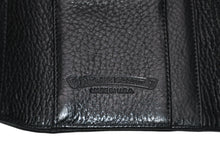 Load image into Gallery viewer, 新品未使用 CHROME HEARTS クロムハーツ ミニ ウェーブ ウォレット 長財布 クロスボールボタン ダガージップ シルバー925 レザー ブラック 中古 4b012323