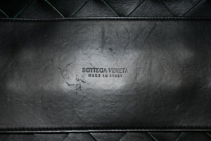 BOTTEGAVENETA ボッテガヴェネタ イントレチャート ハンドバッグ グリーン カーフ ゴールド金具 美品 中古 4b012367