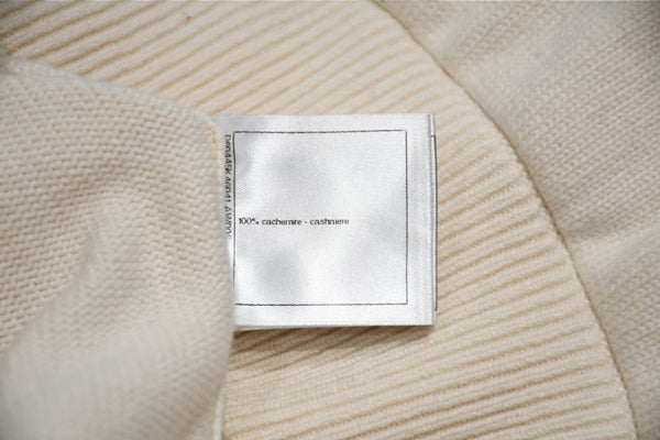 CHANEL シャネル LA PAUSA フーディー パーカー P60445K46041 サイズ46 ココマーク カシミヤ アイボリー 良品 中古 4b012376