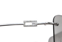 Load image into Gallery viewer, GUCCI グッチ リムレス サングラス アイウェア GG1780/STRASS YB7VZ サイズ60□17 125 ラインストーン シルバー グレー 美品 中古 4b012408