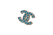 Load image into Gallery viewer, CHANEL シャネル ココマーク ピアス 重量約3.2g 06P刻印 メタル ラインストーン ブルー アクセサリー 両耳用 良品 中古 4b012432