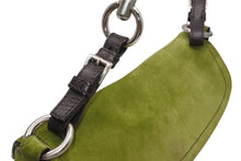 Load image into Gallery viewer, PRADA プラダ ワンショルダーバッグ BR1825 スウェード トライアングルロゴ 三角プレート グリーン シルバー金具 美品 中古 4b012433