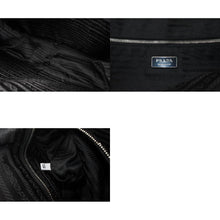 Load image into Gallery viewer, PRADA プラダ ボーリング ハンドバッグ BL0049 ブラック ホワイト レザー シルバー金具 美品 中古 4b012435