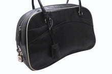 Load image into Gallery viewer, PRADA プラダ ボーリング ハンドバッグ BL0049 ブラック ホワイト レザー シルバー金具 美品 中古 4b012435
