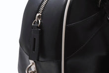 Load image into Gallery viewer, PRADA プラダ ボーリング ハンドバッグ BL0049 ブラック ホワイト レザー シルバー金具 美品 中古 4b012435