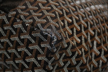 Load image into Gallery viewer, GOYARD ゴヤール マーカージュアート サンルイGM トートバッグ STLOUIGMLTY01CLO1P PVC レザー ブラック ホワイト ブラウン 美品 中古 4b012449