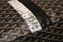 Load image into Gallery viewer, GOYARD ゴヤール マーカージュアート サンルイGM トートバッグ STLOUIGMLTY01CLO1P PVC レザー ブラック ホワイト ブラウン 美品 中古 4b012449