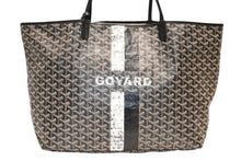 Load image into Gallery viewer, GOYARD ゴヤール マーカージュアート サンルイGM トートバッグ STLOUIGMLTY01CLO1P PVC レザー ブラック ホワイト ブラウン 美品 中古 4b012449