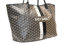 Load image into Gallery viewer, GOYARD ゴヤール マーカージュアート サンルイGM トートバッグ STLOUIGMLTY01CLO1P PVC レザー ブラック ホワイト ブラウン 美品 中古 4b012449