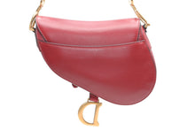Load image into Gallery viewer, 極美品 CHRISTIAN DIOR クリスチャンディオール ワンショルダーバッグ サドルバッグ 09-MA-0119 イタリア製 レザー ボルドー ゴールド金具 中古 4b012464