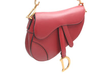 Load image into Gallery viewer, 極美品 CHRISTIAN DIOR クリスチャンディオール ワンショルダーバッグ サドルバッグ 09-MA-0119 イタリア製 レザー ボルドー ゴールド金具 中古 4b012464