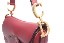 Load image into Gallery viewer, 極美品 CHRISTIAN DIOR クリスチャンディオール ワンショルダーバッグ サドルバッグ 09-MA-0119 イタリア製 レザー ボルドー ゴールド金具 中古 4b012464