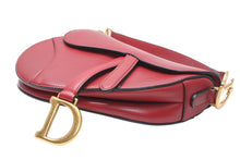 Load image into Gallery viewer, 極美品 CHRISTIAN DIOR クリスチャンディオール ワンショルダーバッグ サドルバッグ 09-MA-0119 イタリア製 レザー ボルドー ゴールド金具 中古 4b012464