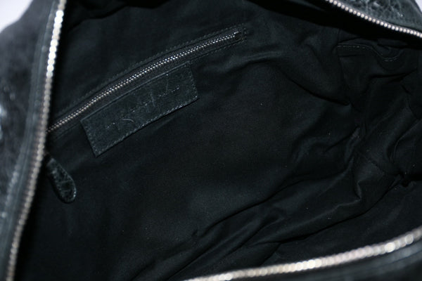 極美品 BALENCIAGA バレンシアガ マトラッセ シティ ハンドバッグ ブラック カーフ シルバー金具 ミニボストン 鞄 168031 中古 4b012486