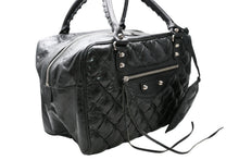 Load image into Gallery viewer, 極美品 BALENCIAGA バレンシアガ マトラッセ シティ ハンドバッグ ブラック カーフ シルバー金具 ミニボストン 鞄 168031 中古 4b012486