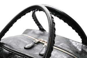 極美品 BALENCIAGA バレンシアガ マトラッセ シティ ハンドバッグ ブラック カーフ シルバー金具 ミニボストン 鞄 168031 中古 4b012486