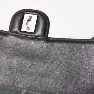Very good condition CHANEL Chocolate Bar 25 S Flap W Chain Shoulder Bag No. 6 Coco Mark Denim Indigo Blue Used 4a004795