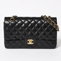 CHANEL Chanel Matelasse 25 W Flap W Chain Shoulder Bag No. 11 Coco Mark Lambskin Black Gold Hardware Good Condition Used 4a005108