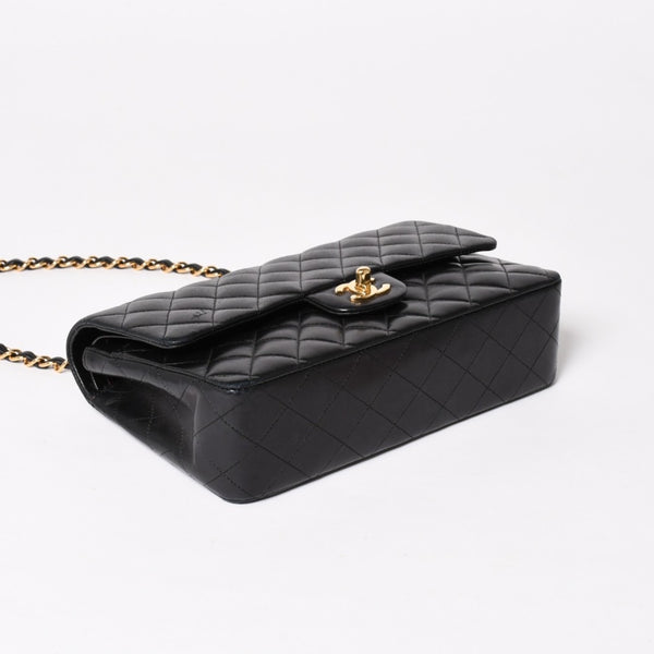 CHANEL Chanel Matelasse 25 W Flap W Chain Shoulder Bag No. 11 Coco Mark Lambskin Black Gold Hardware Good Condition Used 4a005108