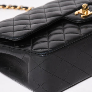 CHANEL Chanel Matelasse 25 W Flap W Chain Shoulder Bag No. 11 Coco Mark Lambskin Black Gold Hardware Good Condition Used 4a005108