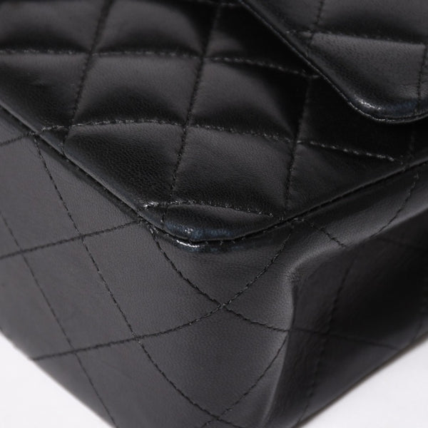 CHANEL Chanel Matelasse 25 W Flap W Chain Shoulder Bag No. 11 Coco Mark Lambskin Black Gold Hardware Good Condition Used 4a005108