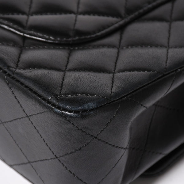 CHANEL Chanel Matelasse 25 W Flap W Chain Shoulder Bag No. 11 Coco Mark Lambskin Black Gold Hardware Good Condition Used 4a005108