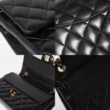 画像をギャラリービューアに読み込む, CHANEL シャネル マトラッセ25 Wフラップ Wチェーンショルダーバッグ 11番台 ココマーク ラムスキン ブラック ゴールド金具 美品 中古 4a005108
