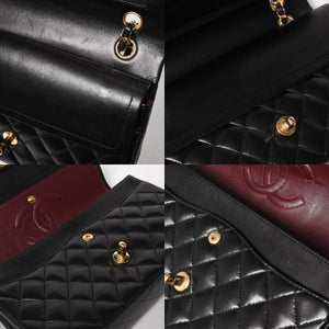 CHANEL Chanel Matelasse 25 W Flap W Chain Shoulder Bag No. 11 Coco Mark Lambskin Black Gold Hardware Good Condition Used 4a005108