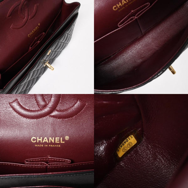 CHANEL Chanel Matelasse 25 W Flap W Chain Shoulder Bag No. 11 Coco Mark Lambskin Black Gold Hardware Good Condition Used 4a005108