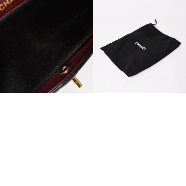 CHANEL Chanel Matelasse 25 W Flap W Chain Shoulder Bag No. 11 Coco Mark Lambskin Black Gold Hardware Good Condition Used 4a005108