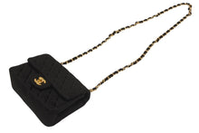 Load image into Gallery viewer, CHANEL シャネル ミニマトラッセ19 Sフラップ Sチェーンショルダーバッグ 19番台 ココマーク コットンジャージー ブラック 美品 中古 4b012512