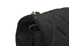 Load image into Gallery viewer, CHANEL シャネル ミニマトラッセ19 Sフラップ Sチェーンショルダーバッグ 19番台 ココマーク コットンジャージー ブラック 美品 中古 4b012512