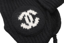 Load image into Gallery viewer, 新品未使用 CHANEL シャネル COCO NEIGE ココ ネージュ フライトキャップ AAB271 ココマーク カシミヤ シルク 中古 4b012516