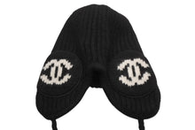 Load image into Gallery viewer, 新品未使用 CHANEL シャネル COCO NEIGE ココ ネージュ フライトキャップ AAB271 ココマーク カシミヤ シルク 中古 4b012516