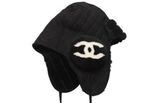 Load image into Gallery viewer, 新品未使用 CHANEL シャネル ココ ネージュ フライトキャップ パイロットキャップ AAA429 フェイクファー スウェード 中古 4b012517