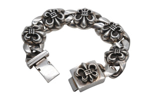 CHROME HEARTS クロムハーツ BS FLUER LINK 5LINK BSフレアリンク ブレスレット 5リンク 重量約104.1g シルバー925 美品 中古 4b012538